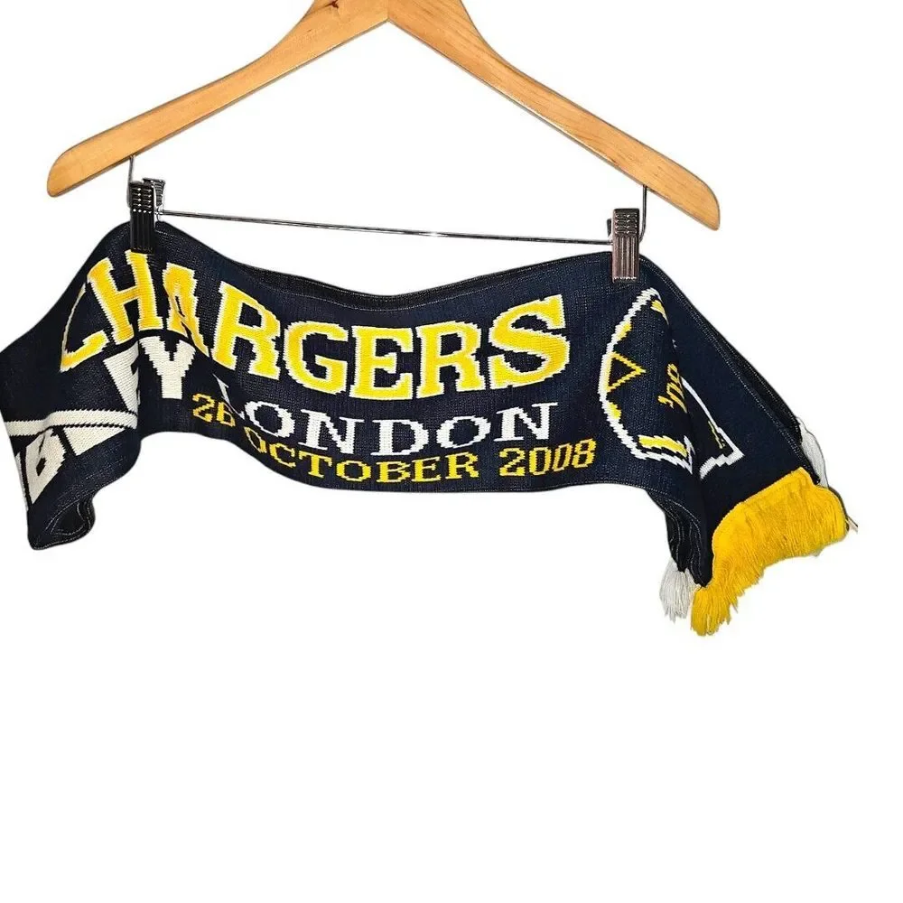 New Orleans Saints SD Chargers Knit Scarf Reversible Commemorative '08 London UK